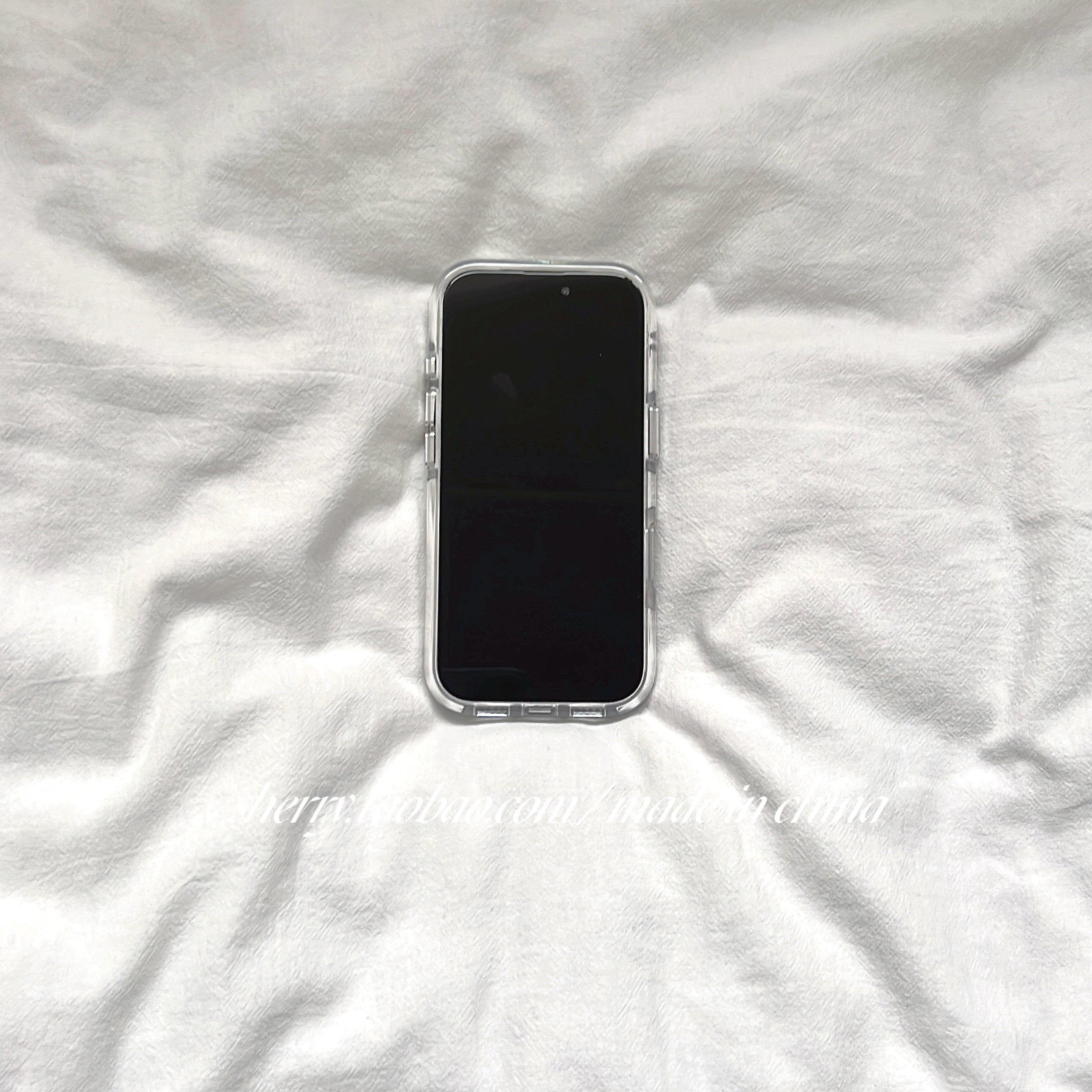 SHERRY*ins üslubunda şəffaf incə parıltılı gümüşü qar dənəciyi Apple 17ProMax mobil telefon qutusu iPhone16Pro niş qız ürəyi 15 sadə 14 kiçik təzə cizgi filmi qabaqcıl qış üçün uyğundur