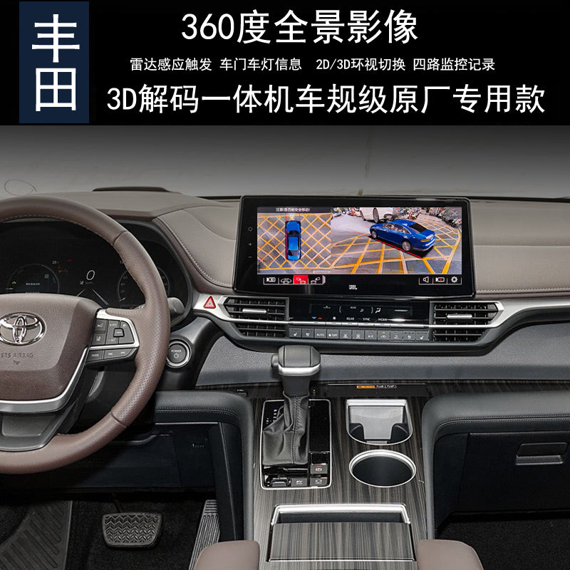 Toyota Sienna Grandia arxa görüntü kamerası və radarla təchiz olunmuş 360° panoramik tablosu