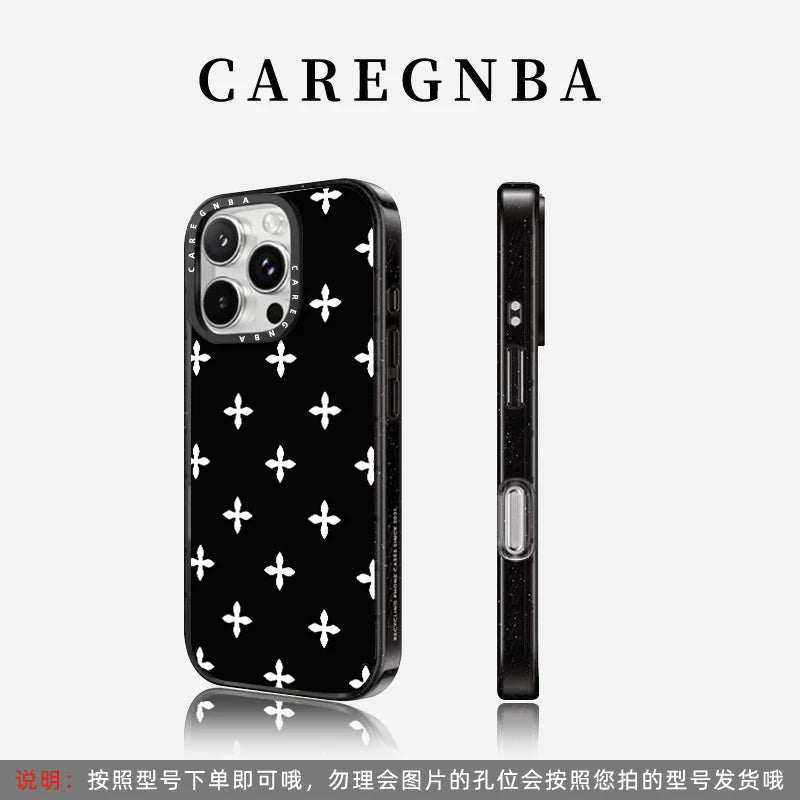 CAREGNBA Zhu Zhixin ilə birgə brenddir, eyni çarpaz çiçək, Apple 17ProMax mobil telefon qutusu üçün uyğundur, iPhone16pro hər şey daxil düymələri 14plusr düşməyə qarşı 15por İnternet məşhuru 12 ulduz 13/11