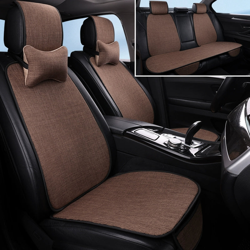 Avtomobil Yastığı Bütün İl Boyu Neytral Kətan Kiçik Bel Yay Nəfəs ala bilən Pambıq Kətan Sürüşməyən Sərin Yastıq Minimalist Oturacaq Örtüsü Oturacaq Yastığı