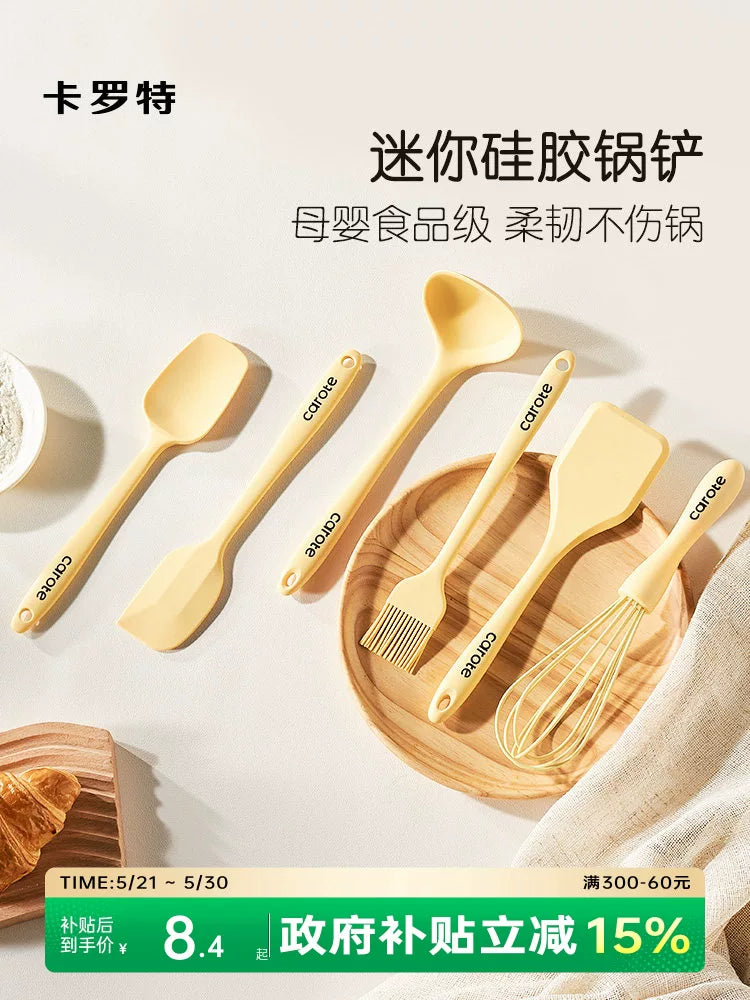 Yerkökü silikon spatula kiçik qida əlavəsi mini spatula yüksək temperatura davamlı qida dərəcəli qaşıq spatula mətbəx qabı dəsti
