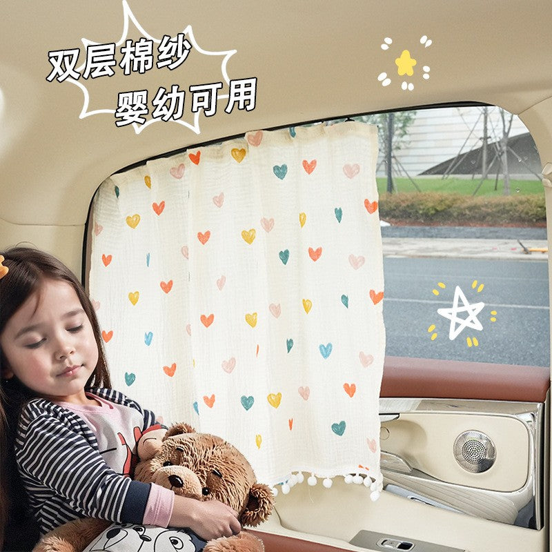 Car sunshade, sun protection, Instagram style, baby and child sunshade, retractable curtain for side window, cartoon car window for women.