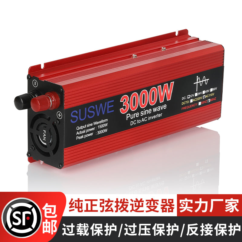 Nəqliyyat vasitələri, 24V ev batareyaları və yük maşınları üçün təmiz sinus dalğası inverteri, 12V-dən 220V-ə qədər, yüksək güclü güc çeviricisi.