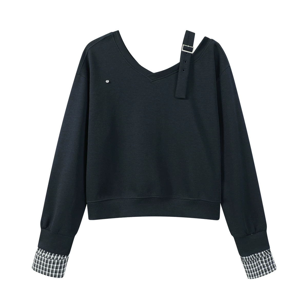 Cholisa Qadın Çiyin Açıq Sviter, Payız 2025, Dəbli Rəng Bloklayan, Boş Forma, Gündəlik, Çoxfunksiyalı Uzunqol Çiyin Açıq Top