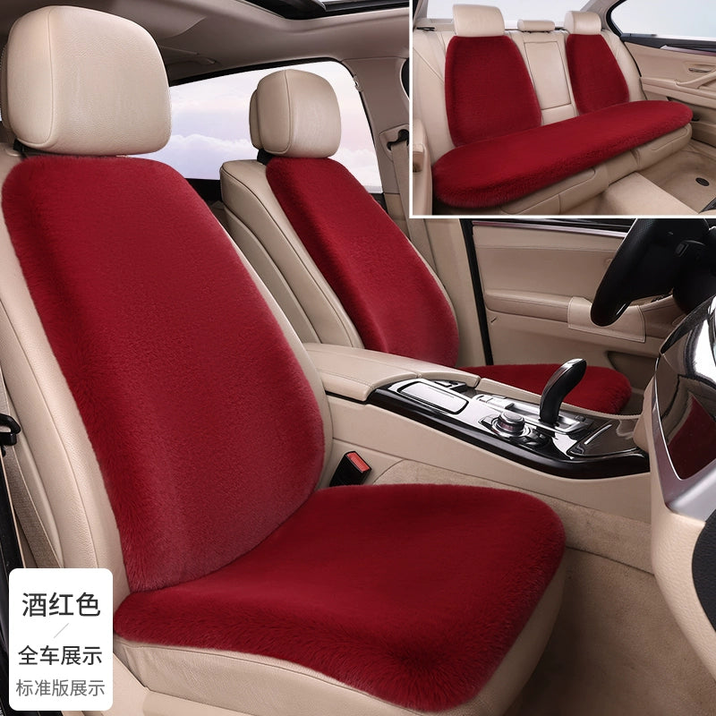 Avtomobil Oturacaq Yastığı Qış Doldurulmuş İstilik Texniki Qalınlaşmış Tək Oturacaq Arxa Sıra Sürüşməyən Tək Parça Üç Parçalı Dəst Neytral Yün Yastıq Dovşan Xəzi İmitasiya