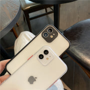 Apple 12 üçün uyğun sadə qara və ağ mobil telefon qutusu düz kənar iphone11 qoruyucu örtük 16promax cüt 15pro şəffaf 13 ziddiyyətli rəng 14 hər şey daxil olmaqla kənar XR mobil telefon qutusu 8plus