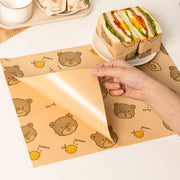 Xüsusi qida dərəcəli hamburger, sendviç qablaşdırma kağızı ilə yağ keçirməyən kağız çanta, özünü möhürləyən mikrodalğalı soba üçün düyü topu əl tortu qutusu