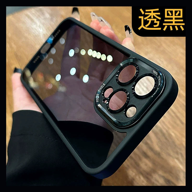 Qabaqcıl metal lens 17air iphone15 üçün uyğundur yeni Apple 14proMax cib telefonu qutusu 13por şəffaf 12pro sadə stil p düşməyə qarşı 16 qoruyucu örtük ip kişi və qadınlar yüksək səviyyəli sens pm
