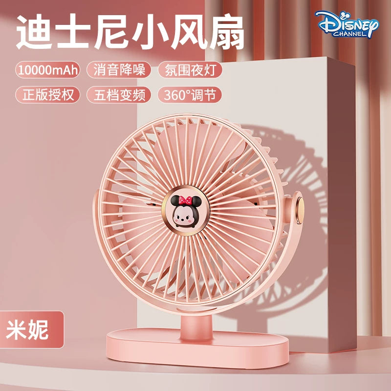 Disney masa üstü kiçik fan ofis masası ultra sakit tələbə yataqxanası portativ usb doldurma fanı uzun batareya ömrü mini kiçik körpə avtomobil klipi klipi 2026 yeni