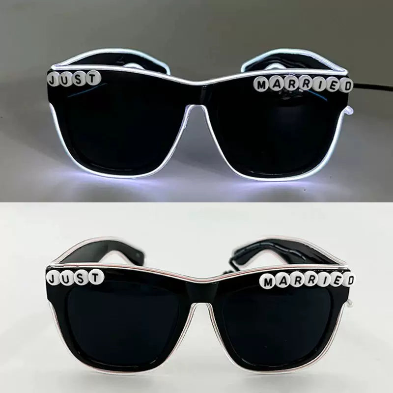 LED Newlywed Glasses Wedding Party Bridal Shower Bride T