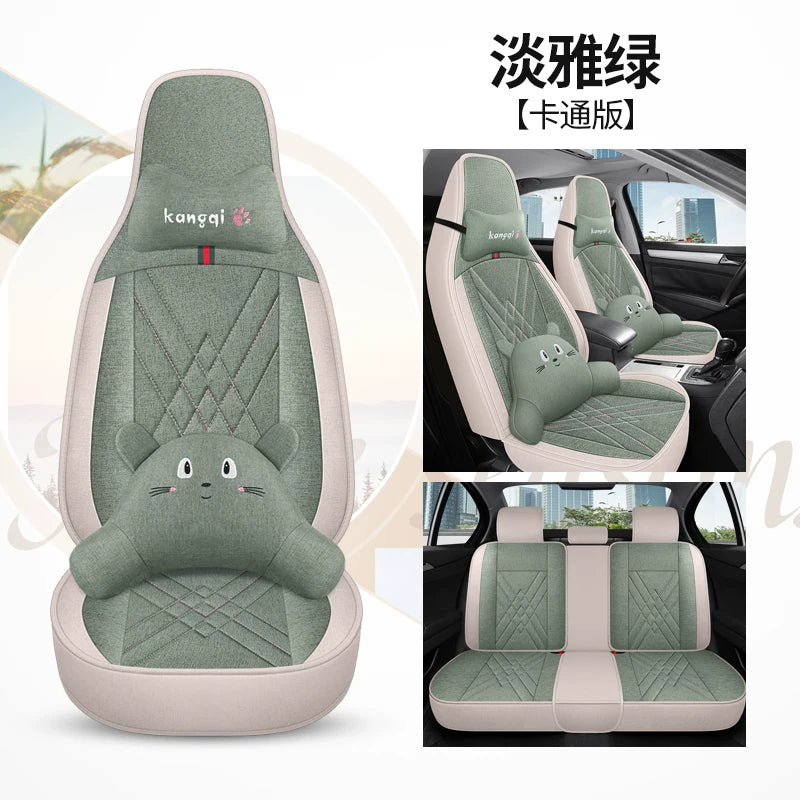 2018/2019/2022 Weltmeister EX5 Full Coverage Seat Covers, Universal Car Seat Covers for All Seasons, Linen Breathable Seat Covers
