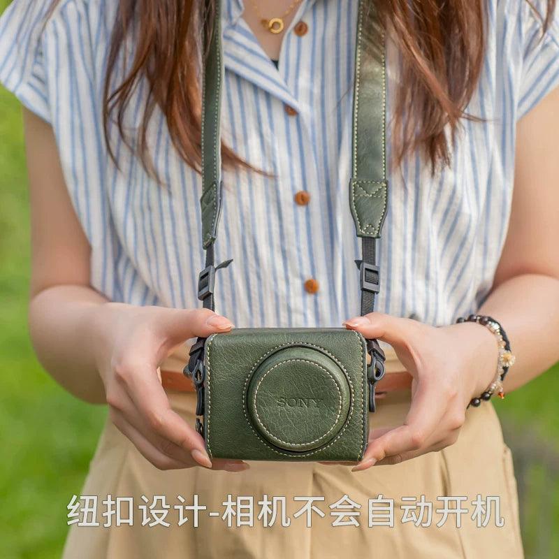 Sony ZV1M2 kamera çantası üçün uyğundur zv1 mikro tək ZV1F qoruyucu qabıq ikinci nəsil əsas dəri çanta lanyard aksesuarları portativ