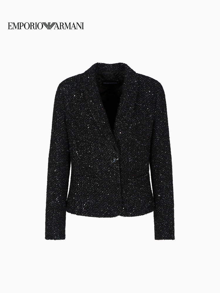 EMPORIO ARMANI/Armani Winter Women's Shawl Collar Single Button Casual Jacket