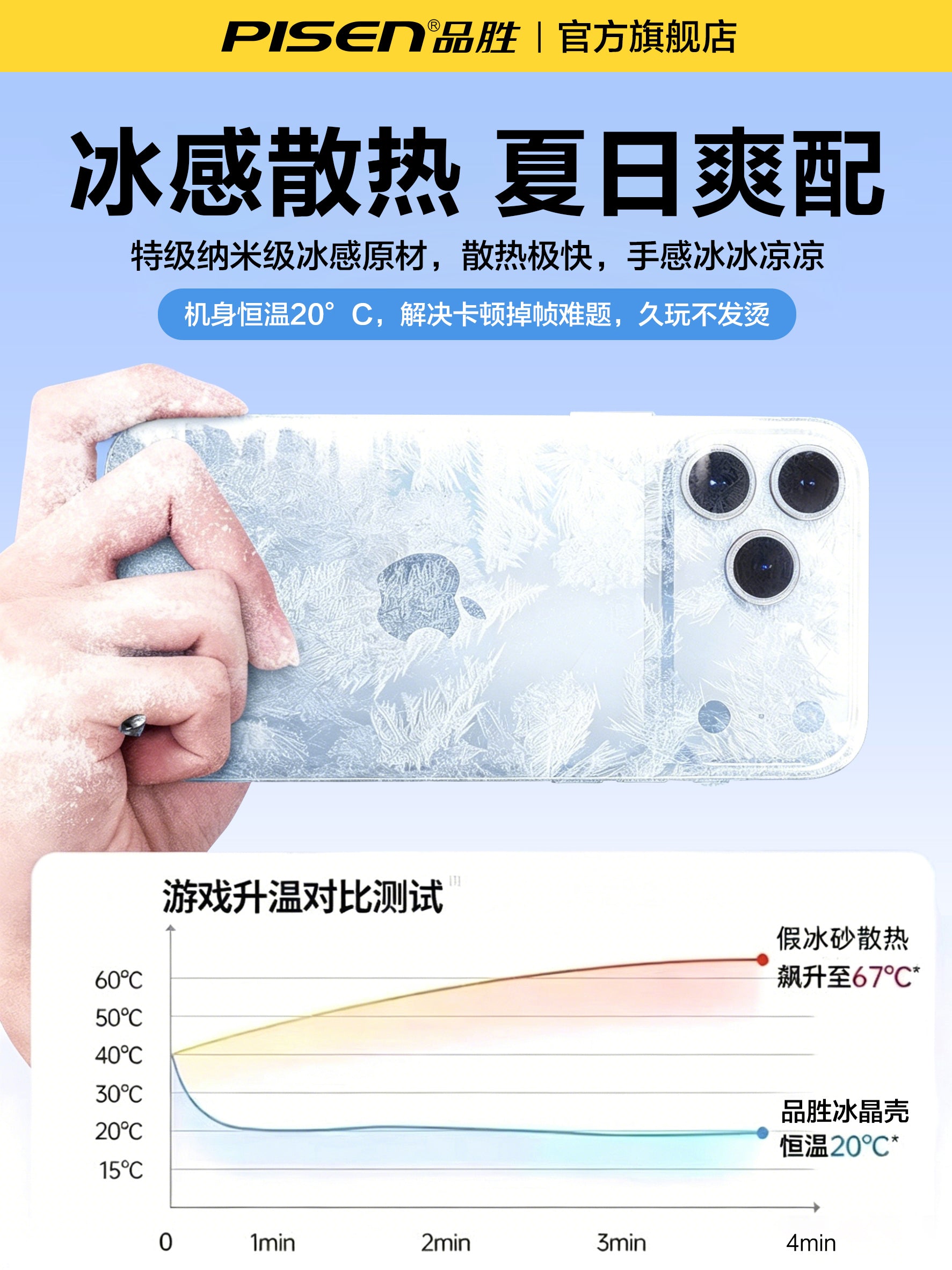 [Buz Kristal Soyutma] Pinsheng Apple 17pro mobil telefon qutusu, yeni iphone17 qoruyucu örtüyü 16Promax cüt 15plus şəffaf və ultra nazik 13 düşməyə qarşı 14 lens filmi 12 qabaqcıl üçün uyğundur