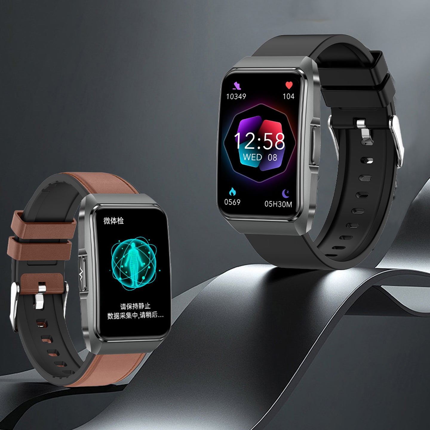 Ağıllı qan şəkəri saatı Bluetooth zəng qan təzyiqi bilərzik qan lipidləri sidik turşusu qan oksigen ürək dərəcəsi EKQ yuxu monitorinqi addım sayma