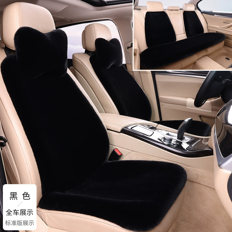 Avtomobil Oturacaq Yastığı Qış Doldurulmuş İstilik Texniki Qalınlaşmış Tək Oturacaq Arxa Sıra Sürüşməyən Tək Parça Üç Parçalı Dəst Neytral Yün Yastıq Dovşan Xəzi İmitasiya