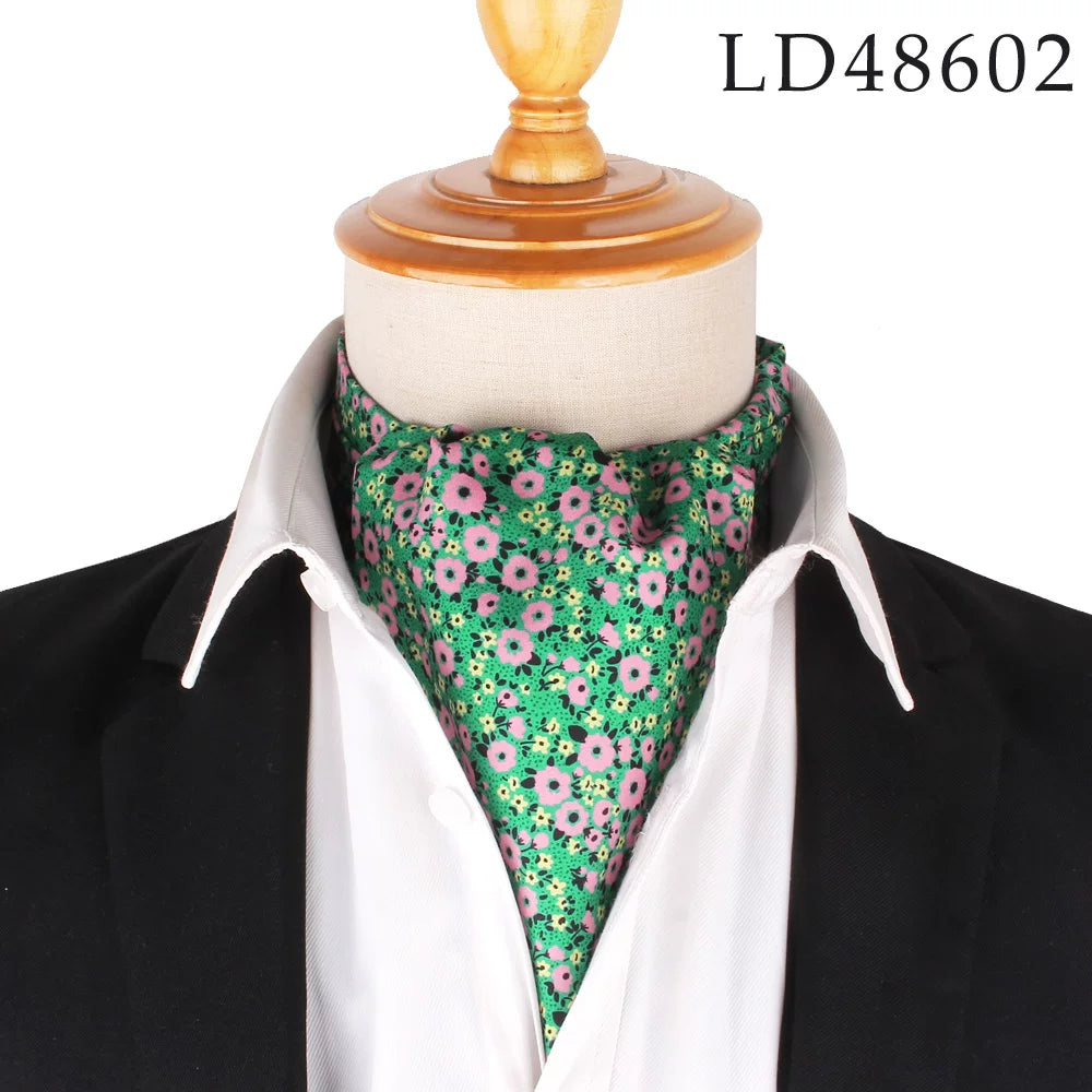 New Flora Men's Cashew Tie Wedding Formal Cravat Ascot Scrunc