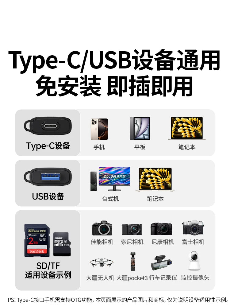 Greenlink typec mobil telefon kart oxuyucu usb3.0 yüksək sürətli SD kart tf hamısı bir arada yaddaş çevirici kompüter DJI Apple 17 planşet Canon kamera ccd xarici kartı oxumaq üçün uyğundur
