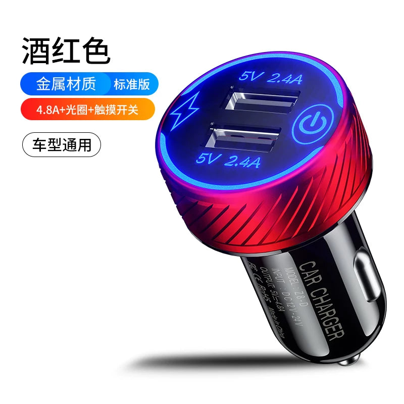 Car charger, super fast charging for mobile phones, fast cigarette lighter adapter, PD+USB multi-function car charger