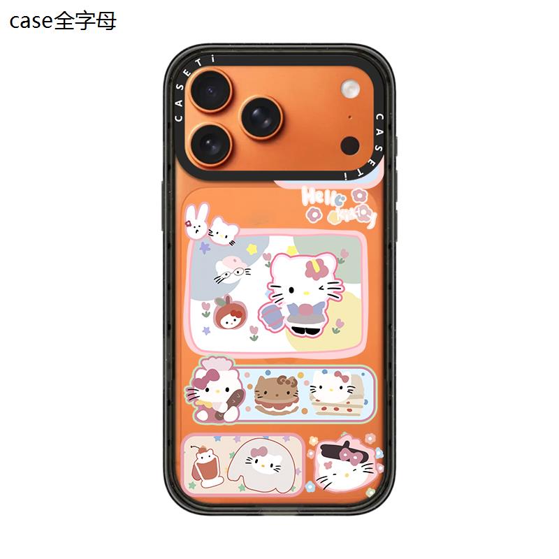 CASE Hello Kitty Hamburger Etiket Telefon Qutusu, iPhone 17 Pro Max Telefon Qutusu ilə Uyğundur 16/15/14 Plus, Trend Brend, Populyar Onlayn Məşhur Stil, Maqnit Əlavəsi