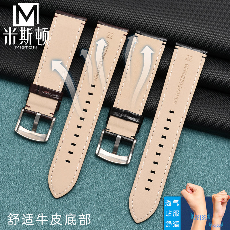 Replacement Armani AR2432 AR2433 AR2447 premium watch straps, men and women pin buckle 22mm calfskin leather watch bands