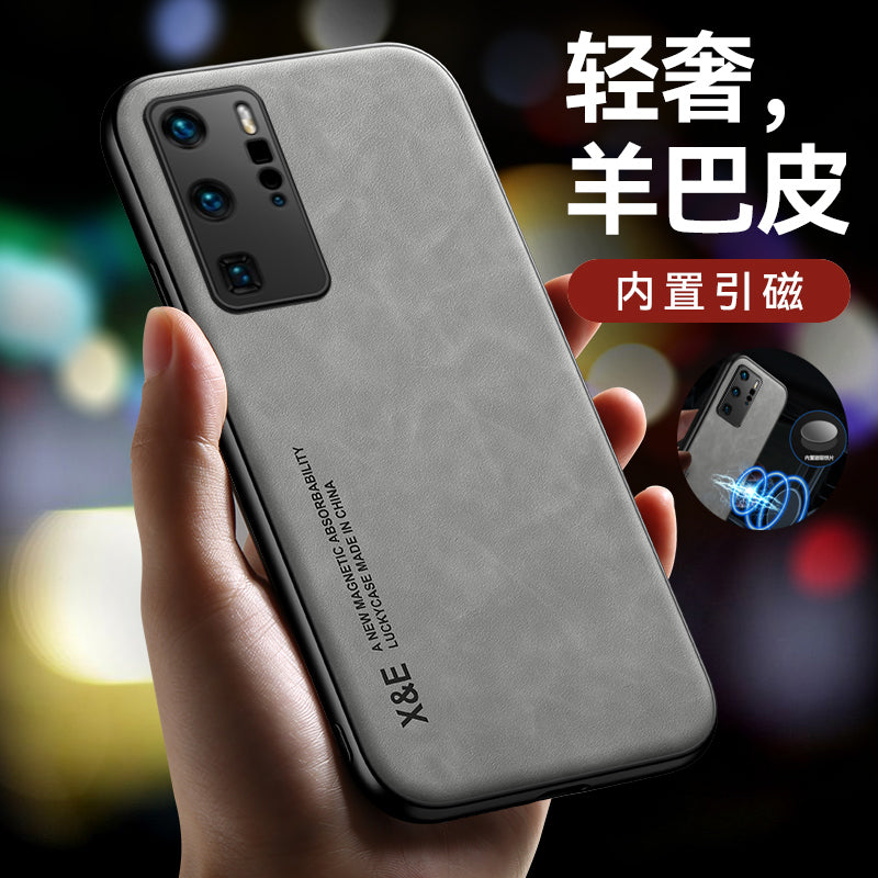 Huawei p40 mobil telefon qutusu p40pro üçün uyğundur ultra nazik silikon düşməyə qarşı yüksək səviyyəli həqiqi dəri kişi p4o+ quzu dərisi maqnit qoruyucu örtük yüksək səviyyəli por lens hər şey daxil yumşaq qabıq kişi və qadınlar üçün yeni model