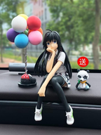 Anime One Piece Avtomobil Dekorasiyası Gülən Üz Lüffi Zoro Əl işi İnternet Məşhur Avtomobilin Mərkəzi Konsolu Daxili Dekorasiya Kuklası