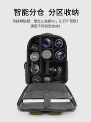 Cwatcun Hong Kong brendi 2 maşın 8 linzalı peşəkar fotoqrafiya bel çantası SLR kamera obyektiv saxlama böyük tutumlu fotoqrafiya çantası Sony Canon R50 Nikon Sony kamera çantası üçün uyğundur