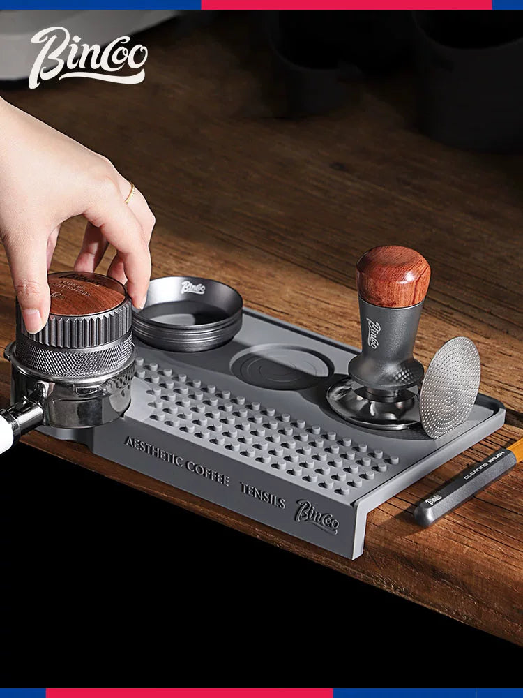 Bincoo bar basma yastığı sürüşməyən silikon masa üstü künc döşəyi qəhvə maşını sapı uyğun toz dispenser basaraq çəkic