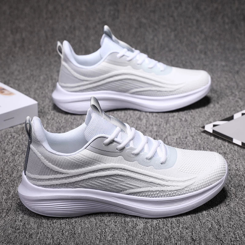 İkiqat Ulduzlu Qadın İdman Ayaqqabıları - Nəfəs alan torlu və sürüşməyən gündəlik ayaqqabılarla təchiz olunmuş yüngül yumşaq dabanlı qaçış ayaqqabıları