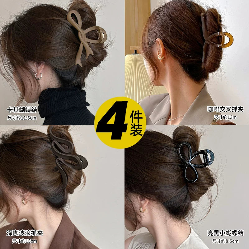 Qadın Saç Qısqacı 2025 Yeni Yüksək Uclu Buzlu Köpəkbalığı Qısqacı Başın Arxasındakı Qalın Saçlar üçün Əlavə Böyük Ölçülü Saç Qısqacı