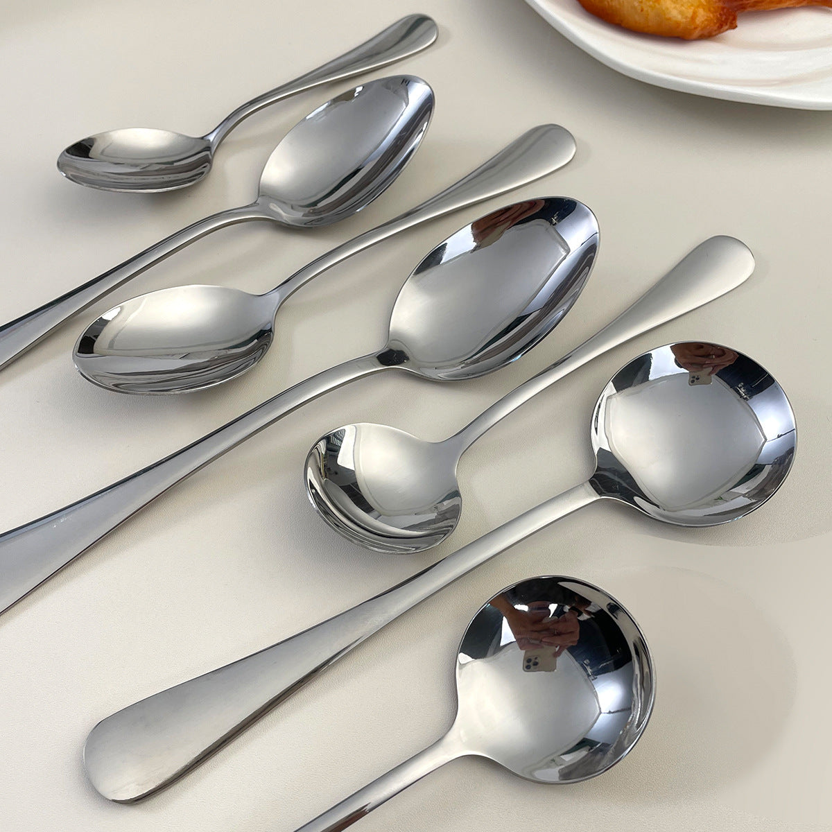 Paslanmayan polad masa qaşığı, məişət qəhvə qaşığı, çay qaşığı, sərhəd yemək çay qaşığı, otel yeməkxanası üçün böyüklər üçün çəngəl