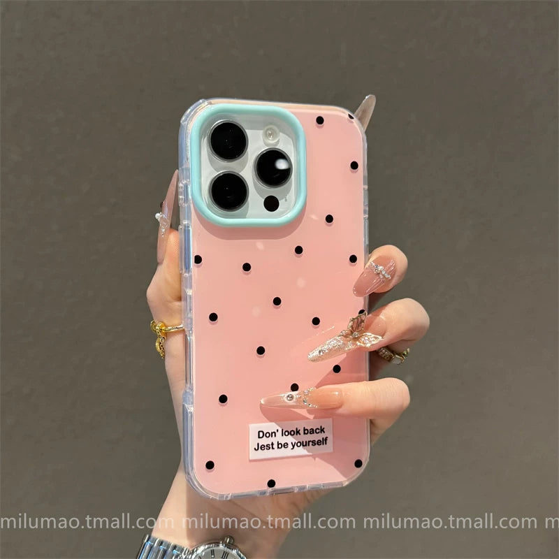 ins dopamin jeli təzadlı rəngli polka nöqtələri Apple 17promax mobil telefon qutusu üçün uyğundur 16ProMax yeni iPhone15pro internet ünlü 14 isti model 13 qadın modeli 12 hər şey daxil 11 düşməyə qarşı qol Plus