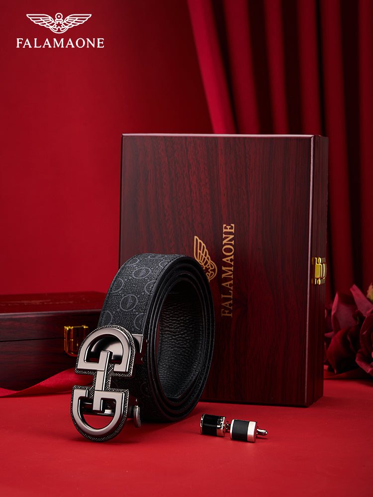 Armani men's genuine leather belt, 2025 new style, fashionable luxury brand, high-end men's pure cowhide leather belt.