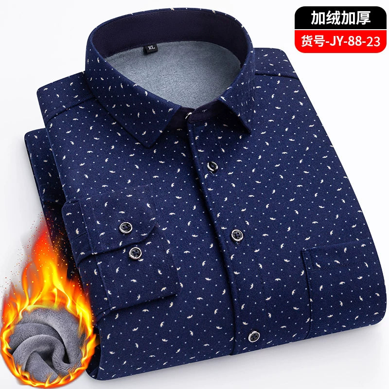 Paul Winter Kişilər, Orta Yaşlı və Yaşlılar üçün İsti Uzunqol Köynək, Gündəlik, Yun Astarlı, Qalın, Böyük Ölçülü Dama-dama Köynək