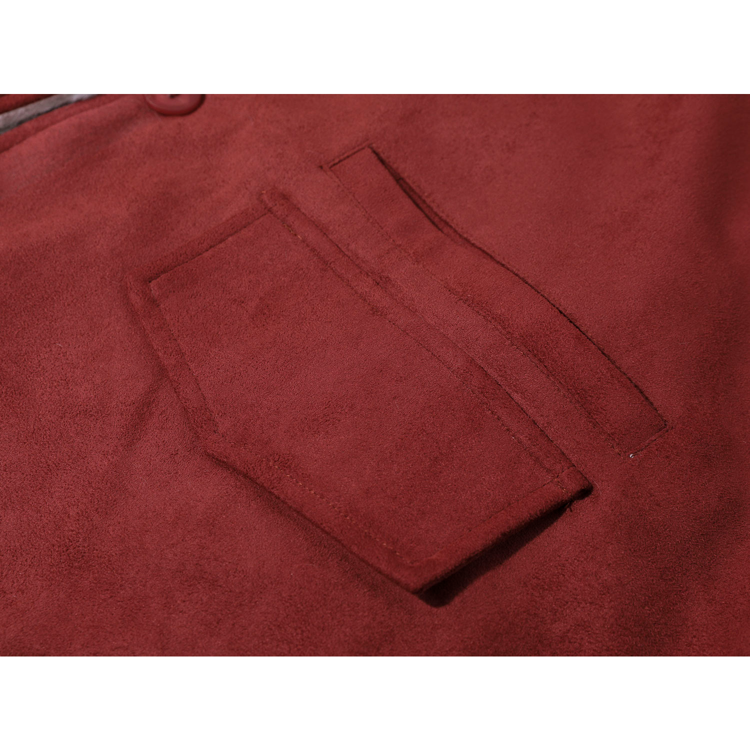 Cholisa geri çevrilə bilən qırmızı qırxma xəz, orta uzunluqda, çox gözəl, qış quzu yunundan hazırlanmış pambıq xəz