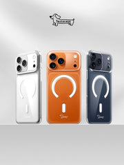 Apple iPhone17ProMax üçün uyğun olan Tastecase dachshund ultra nazik şəffaf maqnit telefon qutusu sararmayan MagSafe qoruyucu örtük yeni 16 sevimli puppy sadə 15 tam sərt qabıq