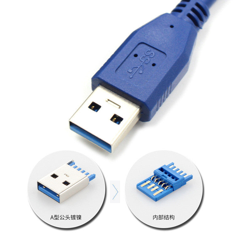 USB3.0 kişidən qadına U disk şəbəkə kartı siçan klaviaturası çap üçün sabit disk yüksək sürətli uzatma kabeli 1/1.5/3/5 metr usb