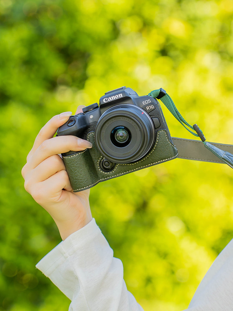 Canon R10 qoruyucu qutu R8 kamera çantası R6 ikinci nəsil baza r100 qabıq R50/R7 dəri qutu R52 aksesuarları RP üçün uyğundur