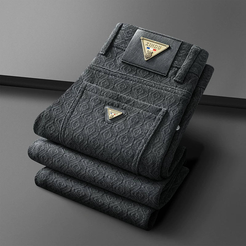 Kişilər üçün yüksək keyfiyyətli gündəlik şalvar, yeni qış modeli, 2025, yun astarlı və qalınlaşdırılmış, orta yaşlı kişilər üçün isti, klassik stil.