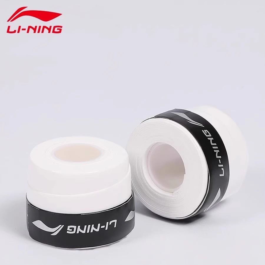 Li Ning Badminton Raketi Yapışqan Tər uducu Bant Sürüşməyən Ağ PU Parlaq İncə Qutulu Badminton Kəməri GP1000