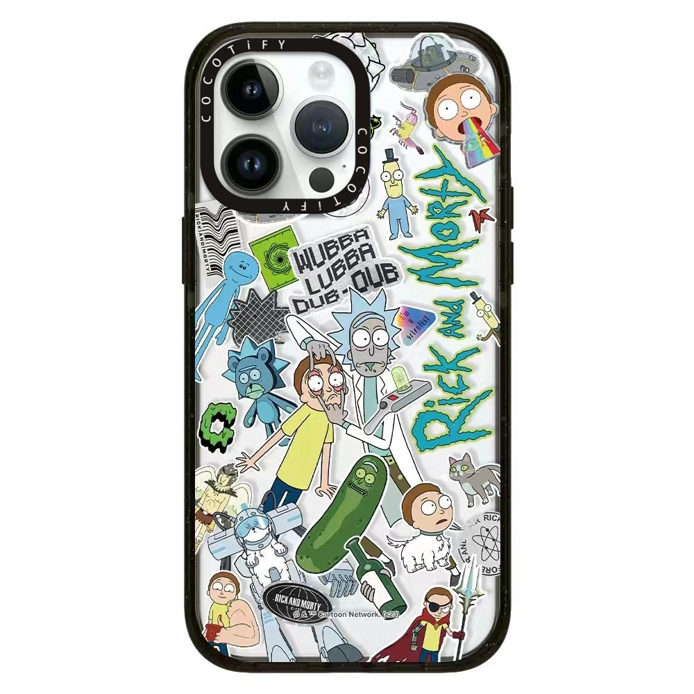 C-brend əməkdaşlığı Rick və Morty Magsafe maqnit Apple 16 Pro/iPhone 17 Pro Max telefon korpusu, dəbli marka 15 Plus, düşməyə davamlı 14 düymlük qoruyucu korpus, 13 düymlük qoruyucu korpus.