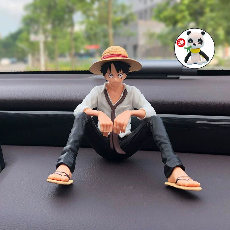 Anime One Piece Avtomobil Dekorasiyası Gülən Üz Lüffi Zoro Əl işi İnternet Məşhur Avtomobilin Mərkəzi Konsolu Daxili Dekorasiya Kuklası
