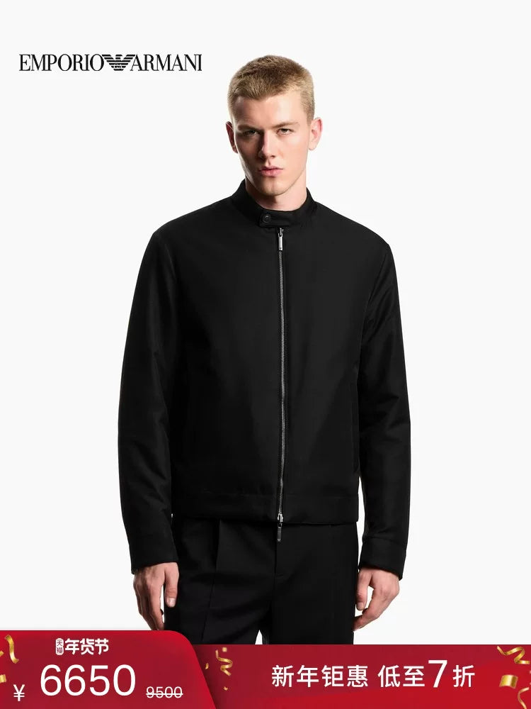 EMPORIO ARMANI/Armani Qış Yeni Kişilər üçün Qısa Yüngül Dayanacaqlı Geri Dönən Pambıq Gödəkçə