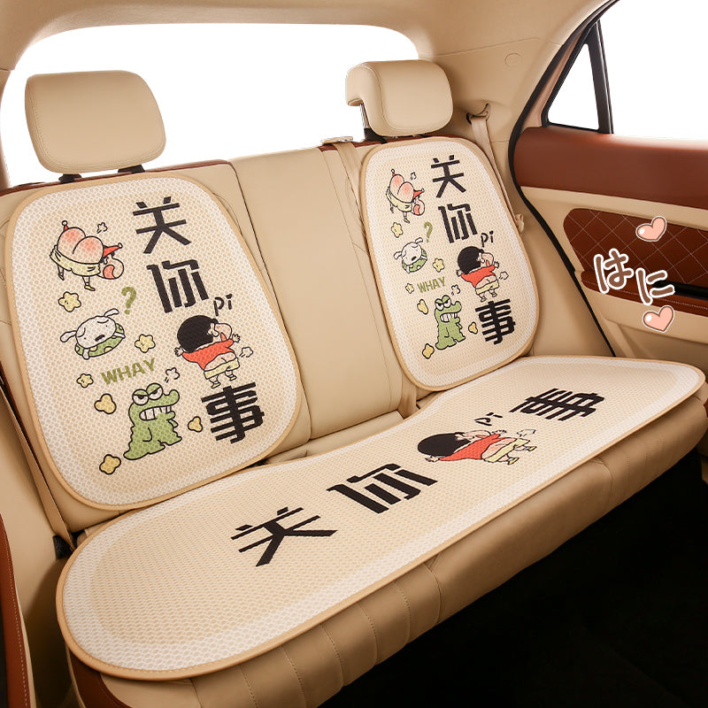 Crayon Shin-chan Cartoon Car Seat Cushion, All Seasons, Thin, Breathable, Summer Cooling Cushion, Cute Girl Seat Cover