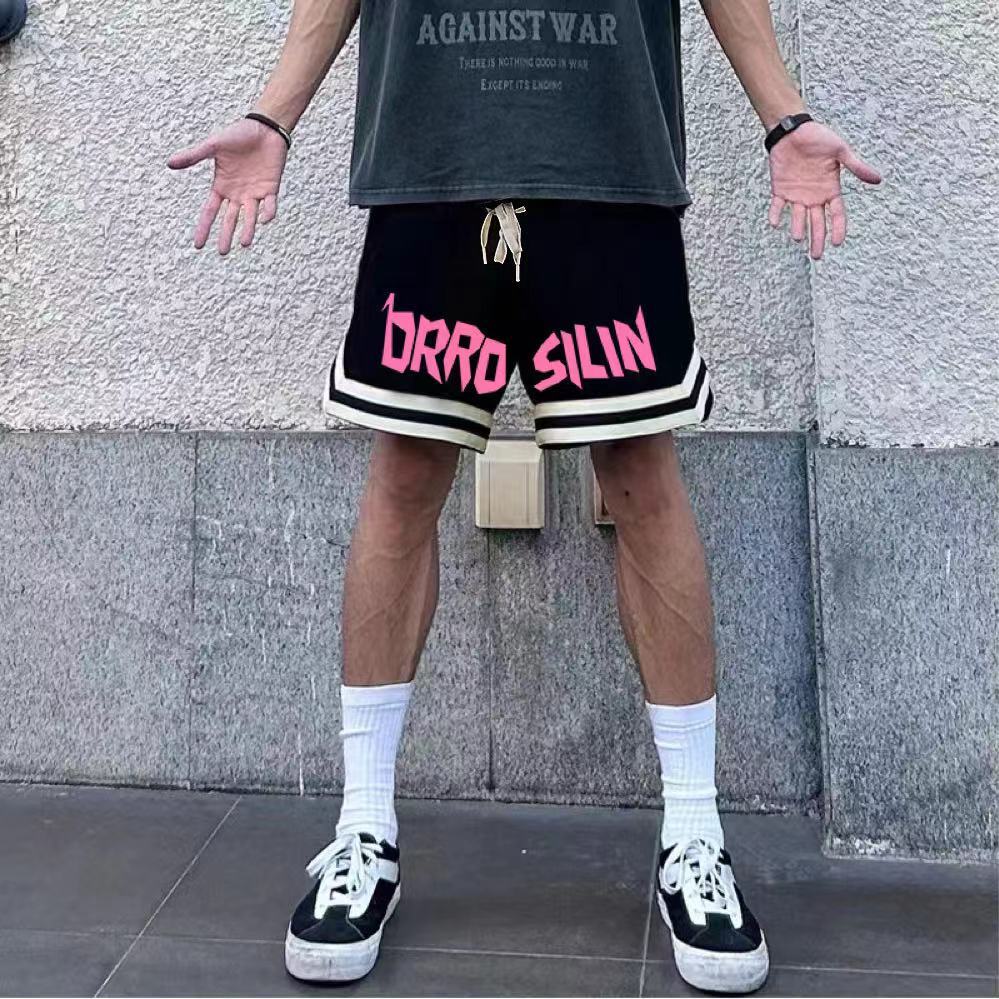 Amerikanın yeni moda markası yüksək küçə basketbolu tez quruyan oğlanlar üçün təsadüfi yay şortları boş idman şalvarları beş dörddəbir şalvar top şalvarları