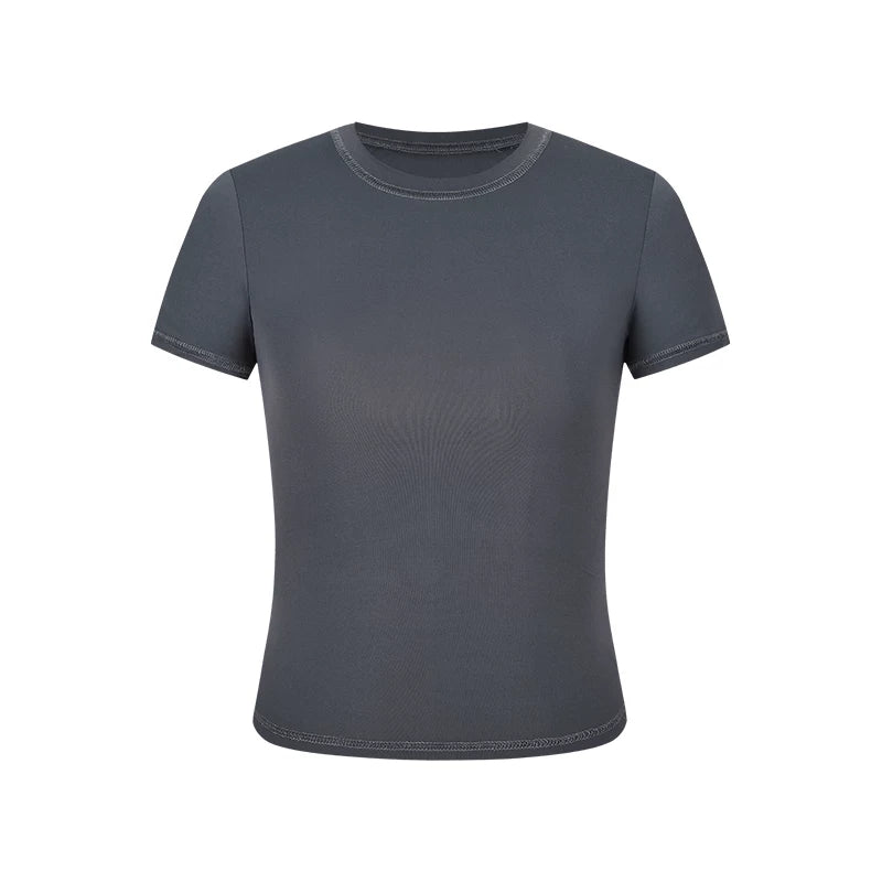 MosesQueen Qadınlar üçün Soyuducu Tez Quruyan Qısa Qollu Futbolka, Yay Fitnesi, İdman, Yoqa Topu