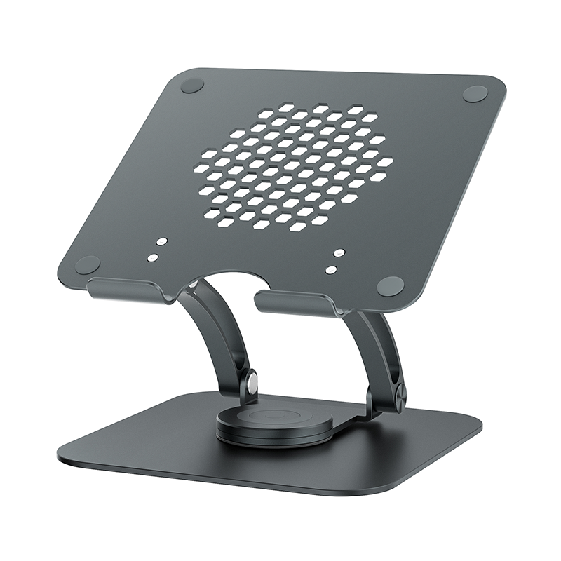 Fırlanan noutbuk dayağı mötərizəsi asılmış qaldırıcı MacBook soyuducu pro uyğun mac dəstək rəfi alüminium metal ofis masası qaldırıla və tənzimlənə bilər.