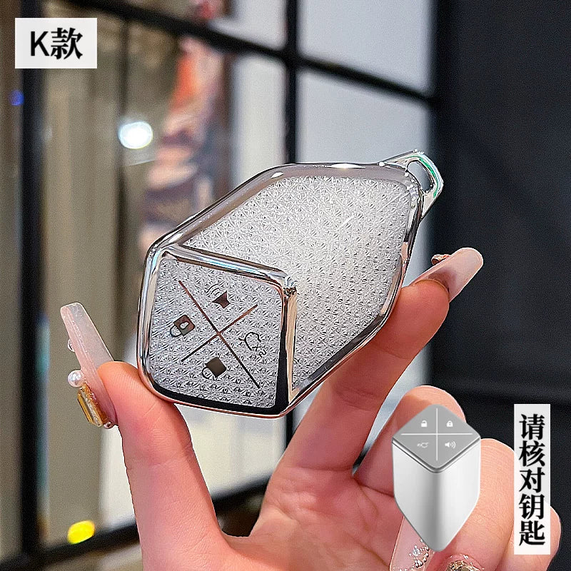 Suitable for Deep Blue S07/L07/S05/SL03 key cases, car cases, full-coverage crystal screen smart key chains