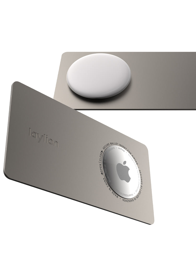 laylion Apple Airtag anti-itirilmiş lokator pul kisəsi üçün uyğundur ultra nazik metal kart gizli sahibi